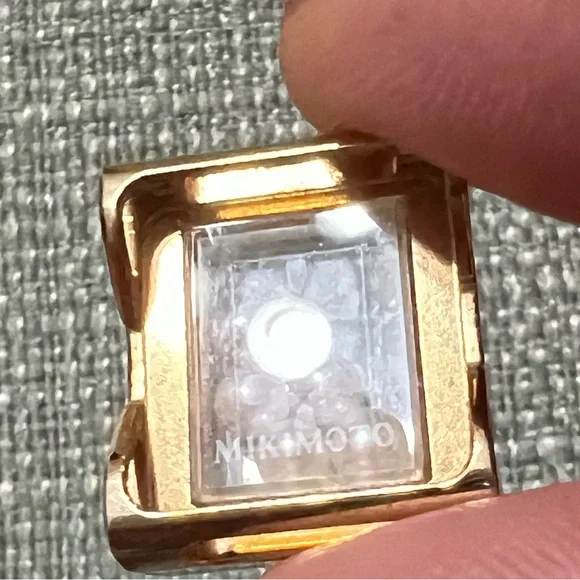 Vintage MIKIMOTO 5P Pearl Double Tour Wrap Bracelet Watch Black Leather Band - Picture 11 of 11